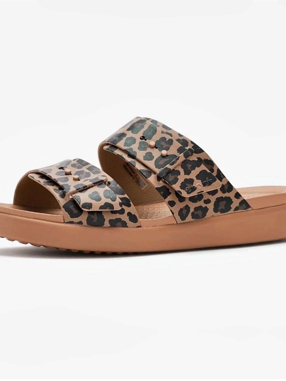 Crocs Brooklyn Animal Buckle Low Animal Print Sandals US 9 NWT